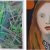 Portrait de la jeune fille à l'intrigant orange - acrylique et huile sur toile 2 fois 27 x 22 cm – 2018