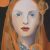 La jeune fille à l' intrigant orange (Cranach)- acrylique et huile sur toile 27 x 22 cm – 2018