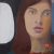 La jeune fille à l'intrigant blanc (Raphaël) - acrylique et huile sur toile 27 x 22 cm – 2017